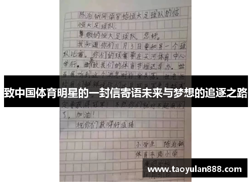 致中国体育明星的一封信寄语未来与梦想的追逐之路